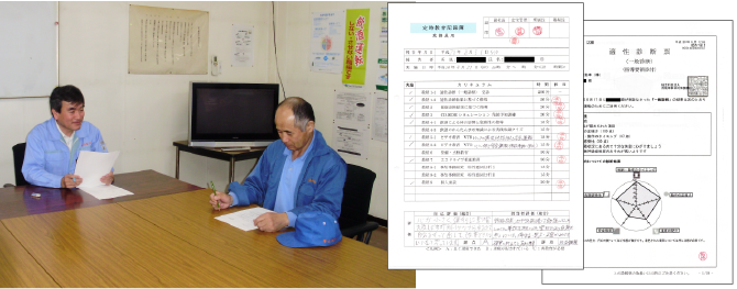 適性診断票を基に定時教育を行っております